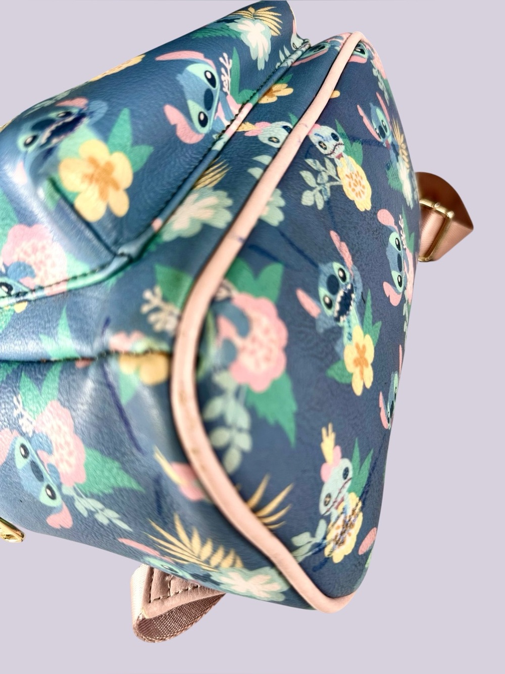 Loungefly Rare Lilo & Stitch Floral Print Mini Backpack-Rare OG HEART Logo - Picture 8 of 16